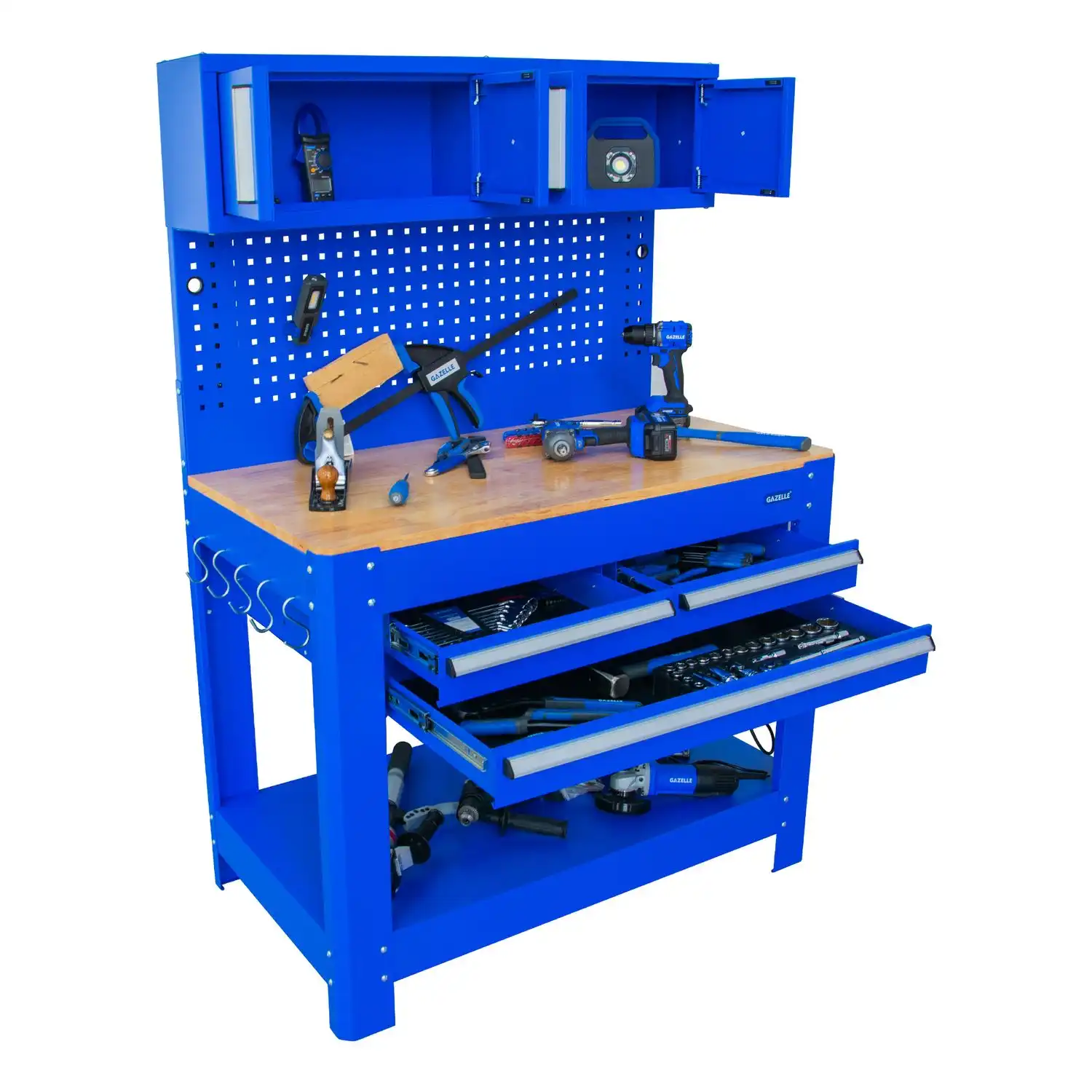 G2606-i 45 In. Tool Cabinet, with 3 Drawer & 2 Closed Shelf Cabinet - Image 2