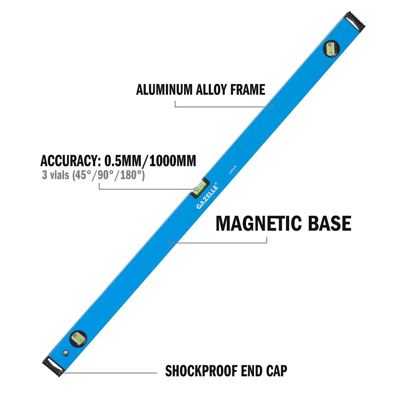 G80378 40 In. Aluminium Magnetic Box Level (100cm) - Image 2