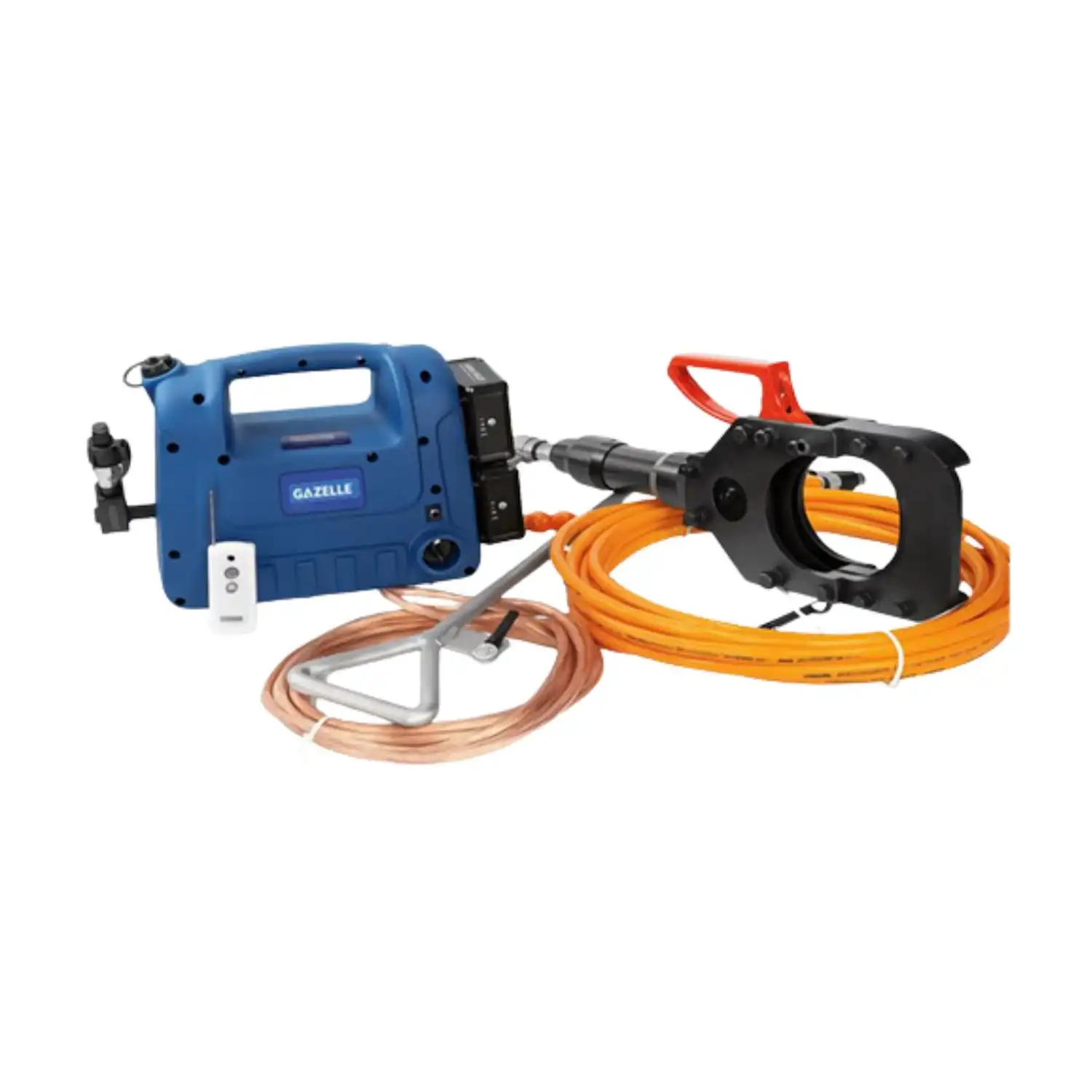 G9653-B 10 Ton 35KV Insulated Hydraulic Cutting Tool for 132mm Steel Wire Armored Cable with Battery Pump - Image 2