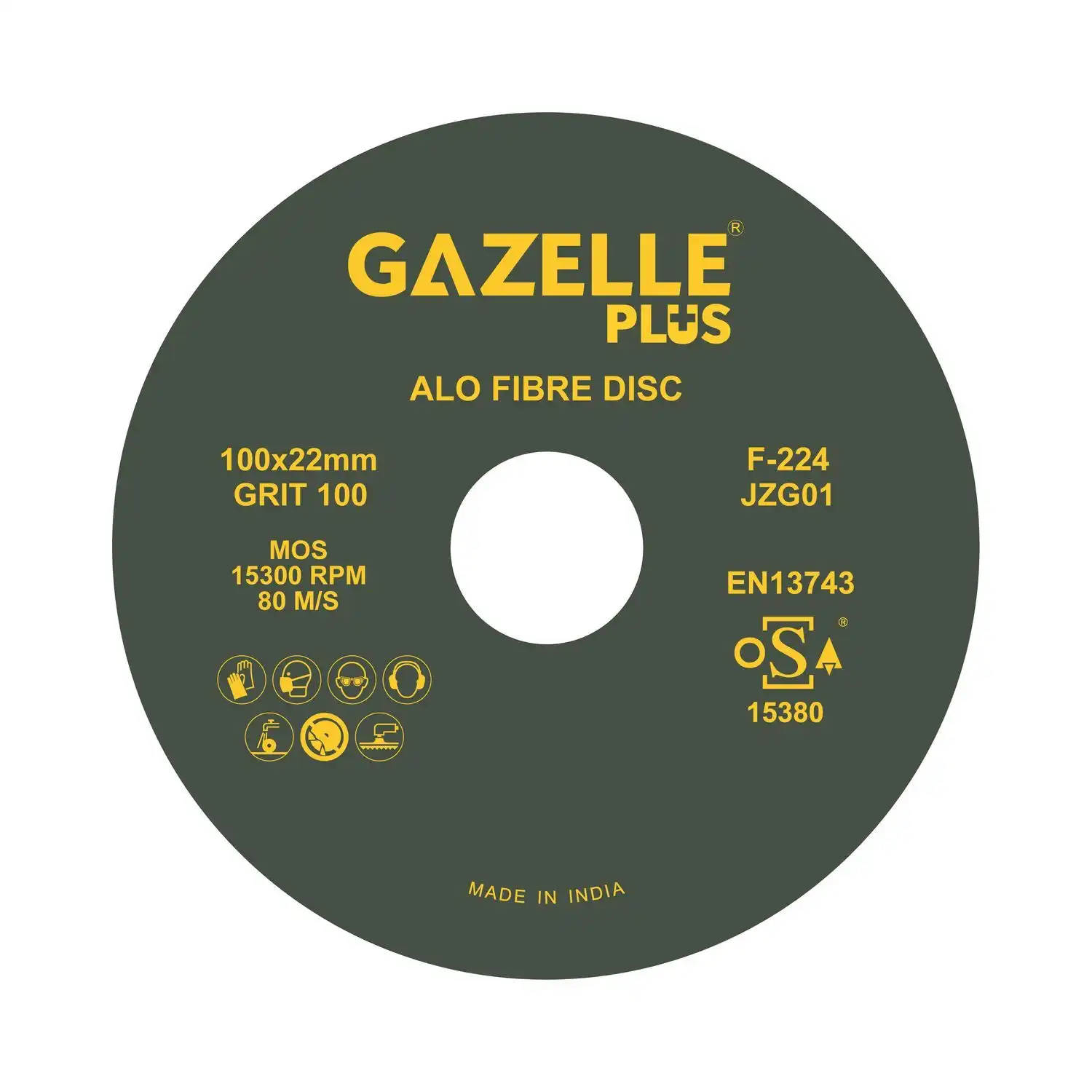 F224/4/100 4 In. Coated Fibre Sanding Discs (100mm) 100 Grits - Image 2