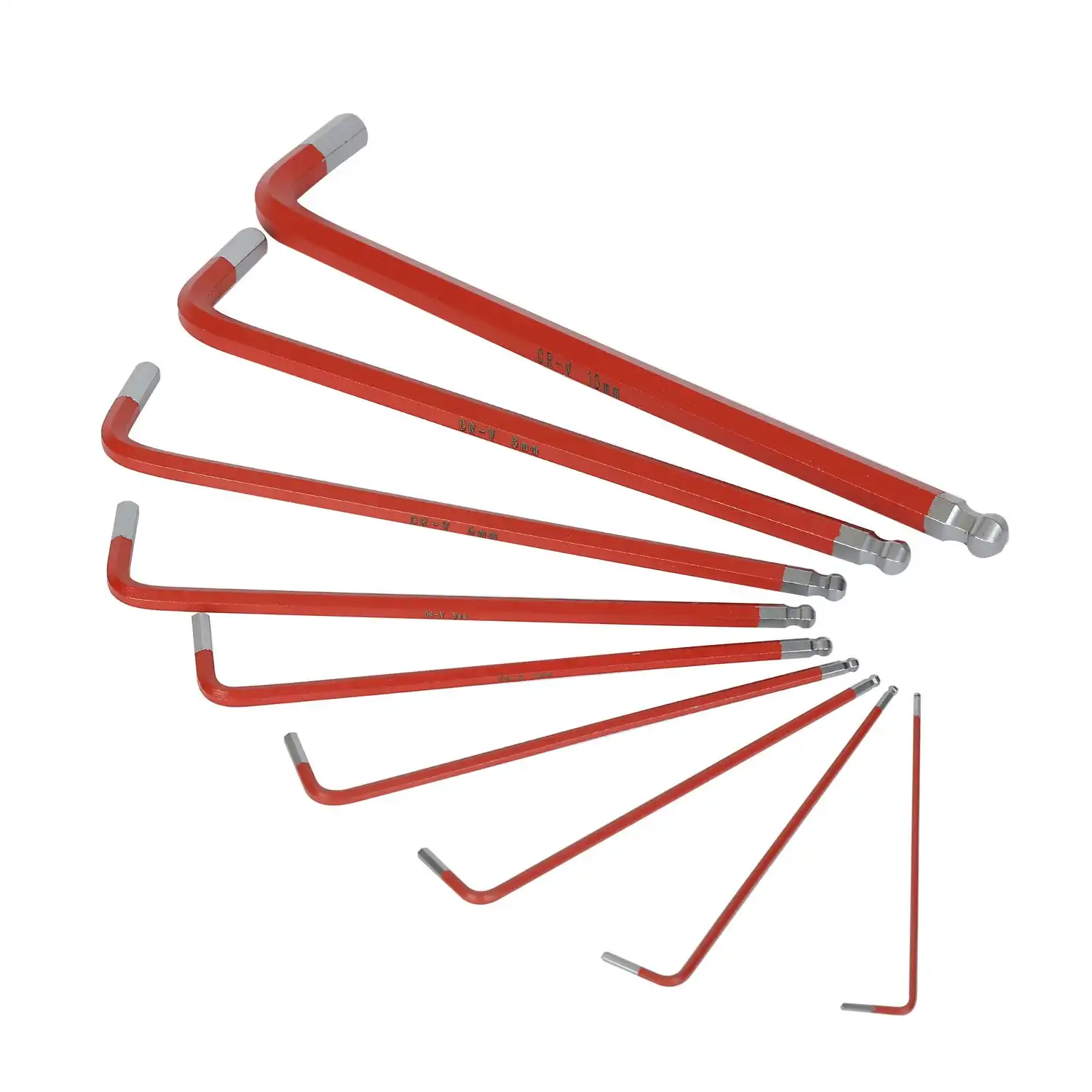 G80141 9-Piece Ballpoint Metric Hex Key Set, 1.5-10mm - Image 3