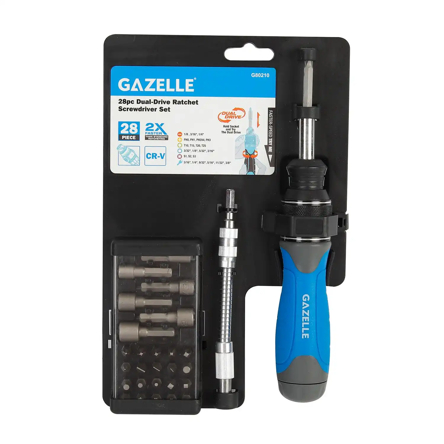 G80210 Dual-Drive Ratchet Screwdriver Set, 28-Pieces - Image 2
