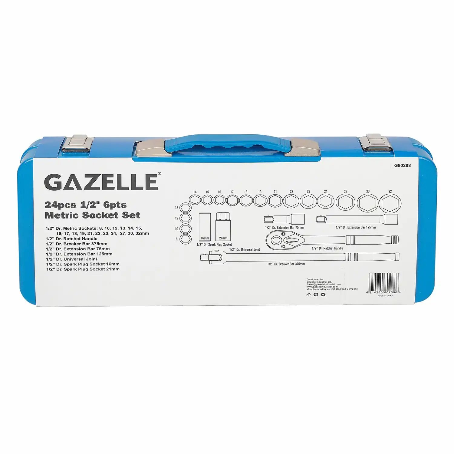 G80288 1/2 In. Drive Metric Socket Set, 24-Pieces - Image 3