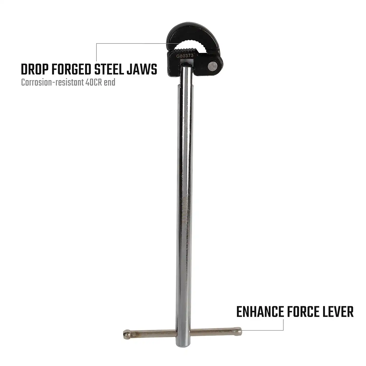 G80373 11 In. Adjustable Steel Basin Wrench (280mm) - Image 3